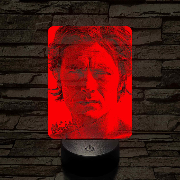 Alain Delon 7 színű  3D led lámpa