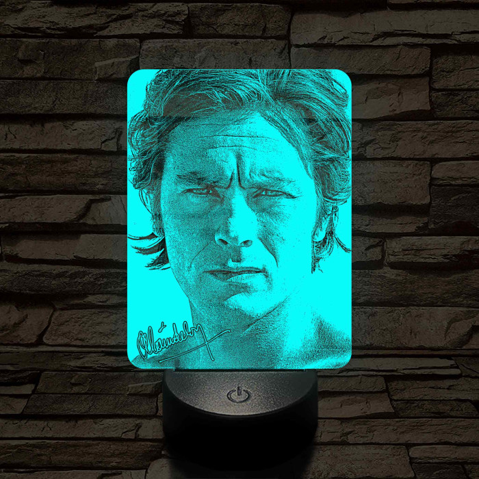 Alain Delon 7 színű  3D led lámpa