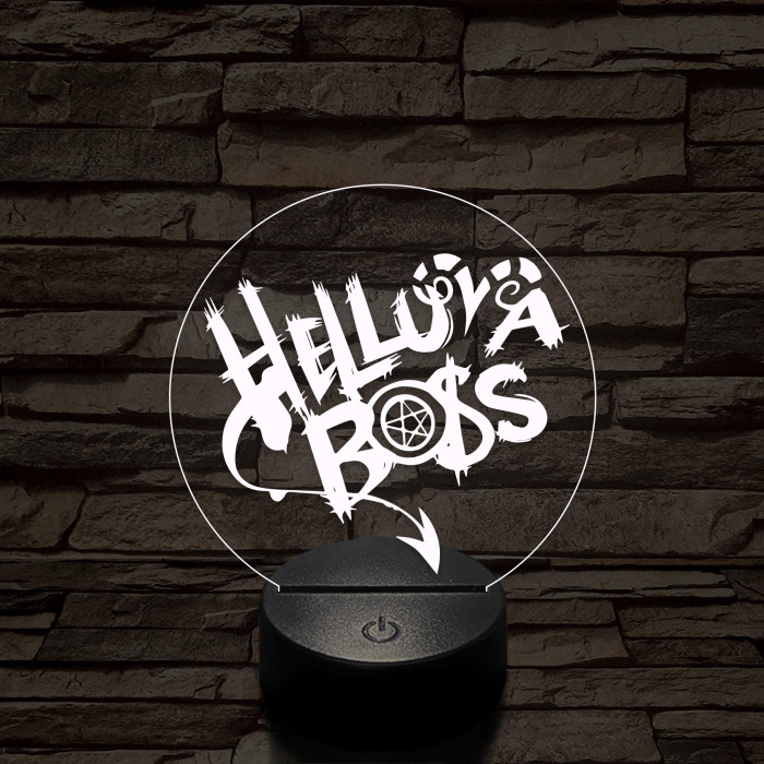 Helluva Boss logó 7 színű 3D led lámpa