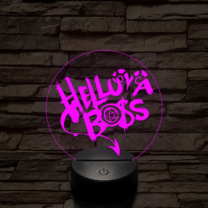 Helluva Boss logó 7 színű 3D led lámpa