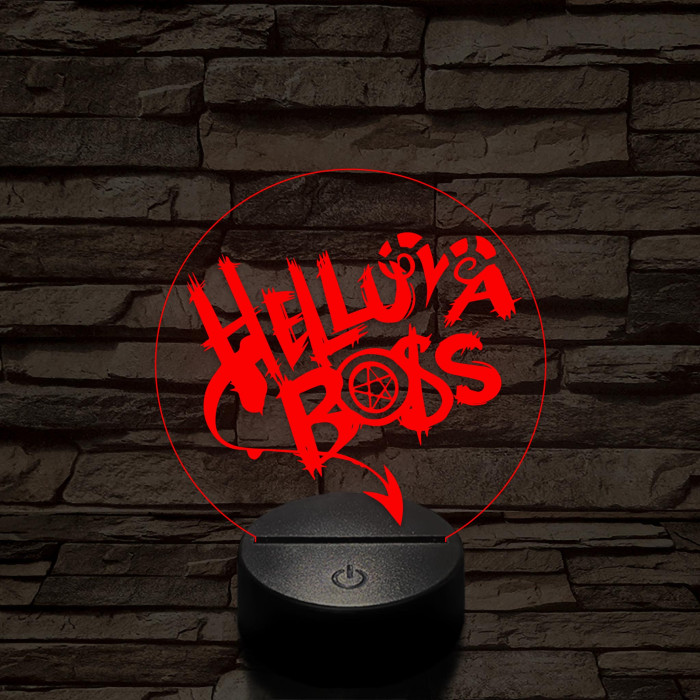 Helluva Boss logó 7 színű 3D led lámpa