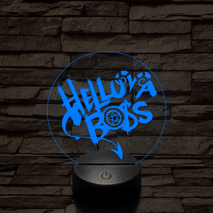 Helluva Boss logó 7 színű 3D led lámpa