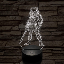 Predator 7 színű  3D led lámpa