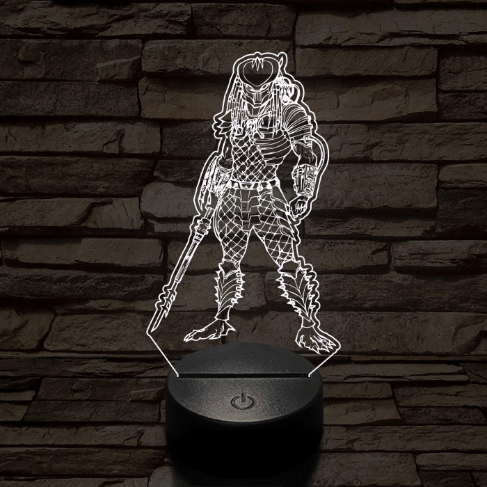 Predator 7 színű  3D led lámpa