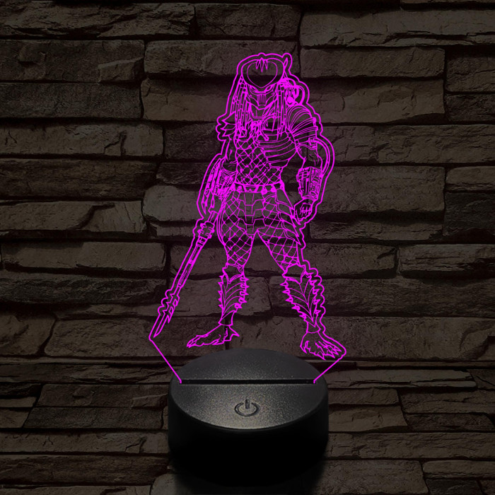 Predator 7 színű  3D led lámpa