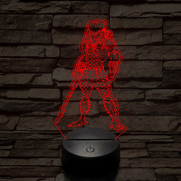 Predator 7 színű  3D led lámpa