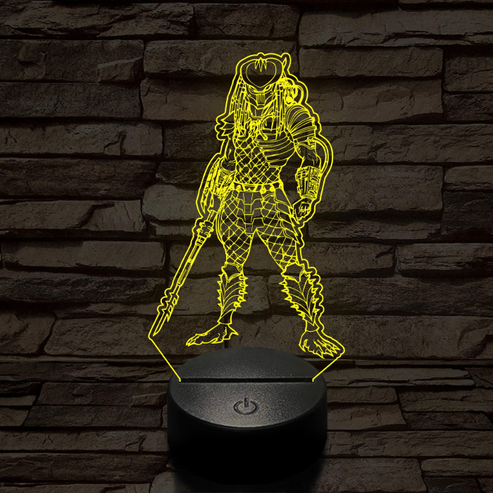 Predator 7 színű  3D led lámpa