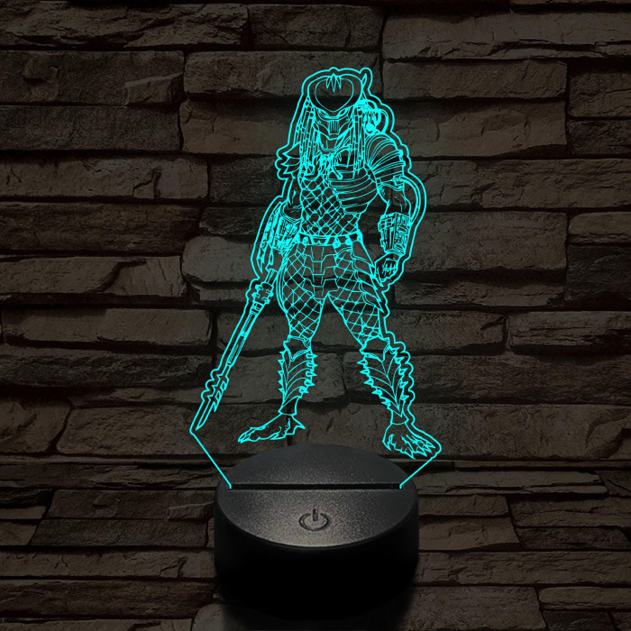 Predator 7 színű  3D led lámpa