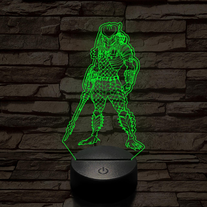 Predator 7 színű  3D led lámpa