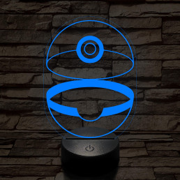 Kinyílt Pokémon labda 7 színű 3D led lámpa