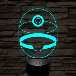 Kinyílt Pokémon labda 7 színű 3D led lámpa