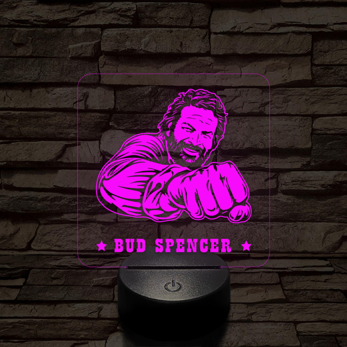 Bud Spencer 7 színű  3D led lámpa