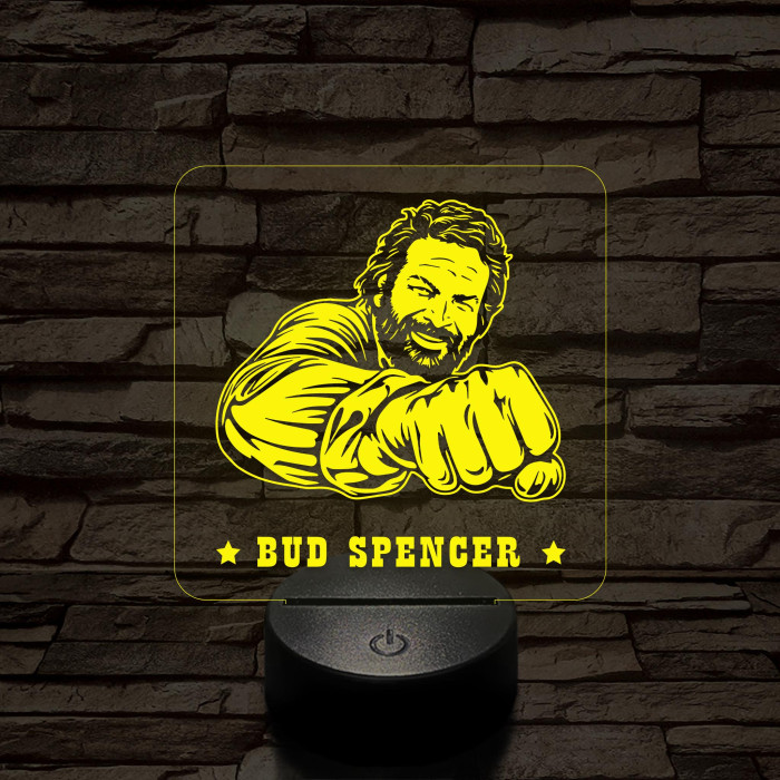 Bud Spencer 7 színű  3D led lámpa