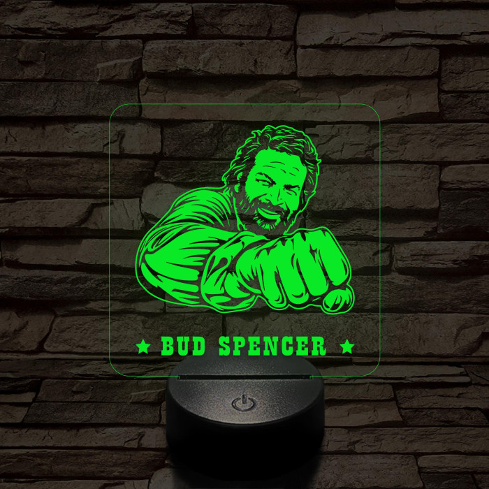 Bud Spencer 7 színű  3D led lámpa