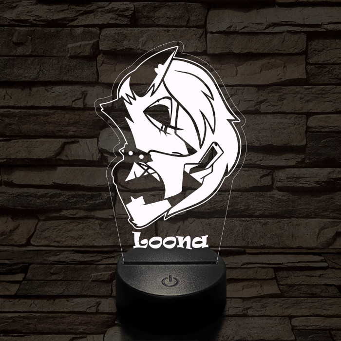 Helluva Boss Loona 7 színű 3D led lámpa