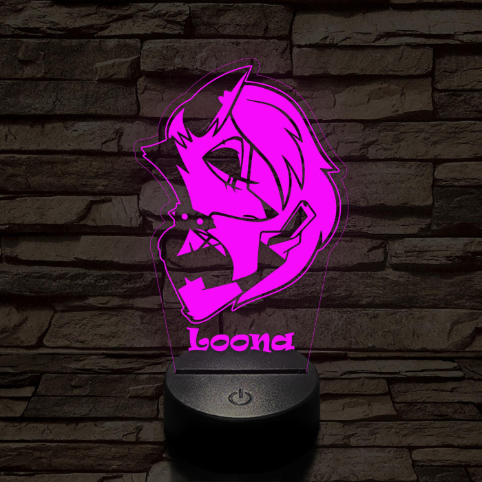 Helluva Boss Loona 7 színű 3D led lámpa