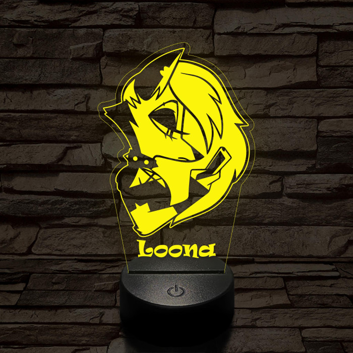 Helluva Boss Loona 7 színű 3D led lámpa