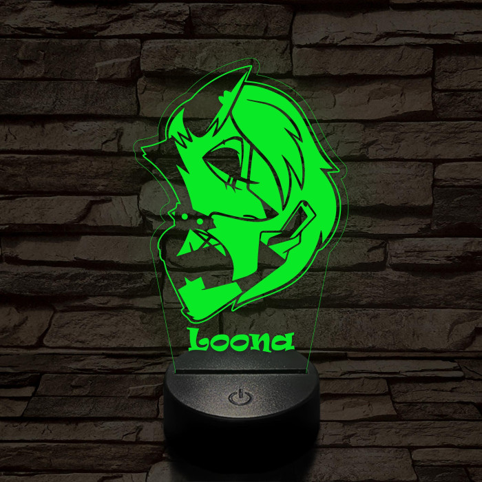Helluva Boss Loona 7 színű 3D led lámpa