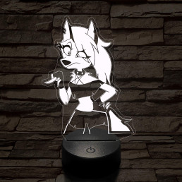 Helluva Boss mérges Loona  7 színű 3D led lámpa