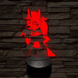 Helluva Boss mérges Loona  7 színű 3D led lámpa