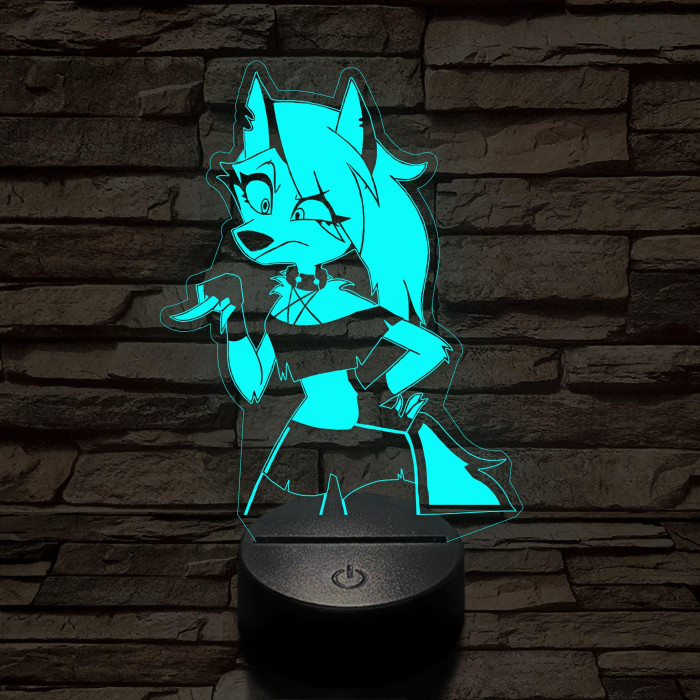 Helluva Boss mérges Loona  7 színű 3D led lámpa