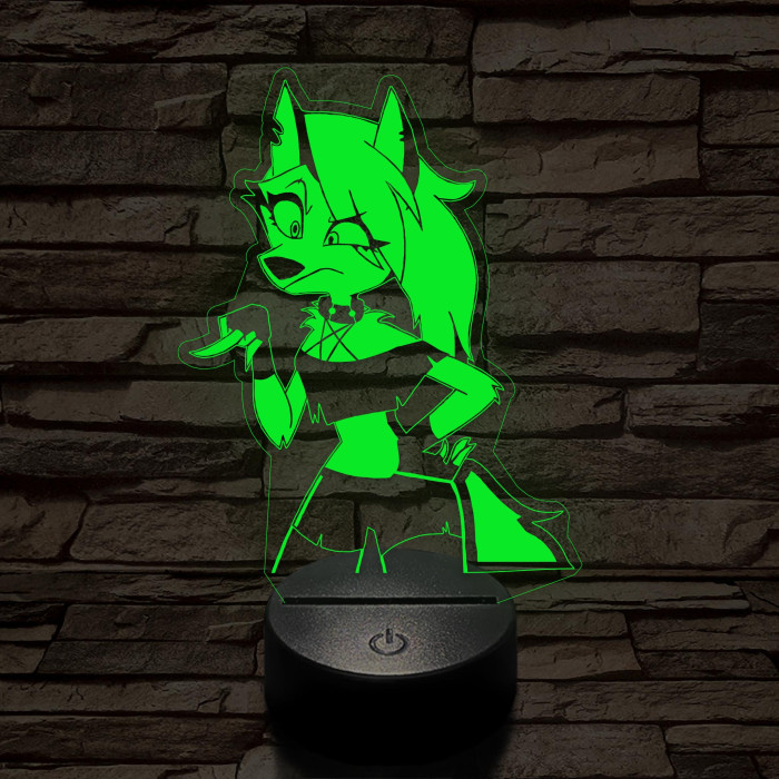 Helluva Boss mérges Loona  7 színű 3D led lámpa