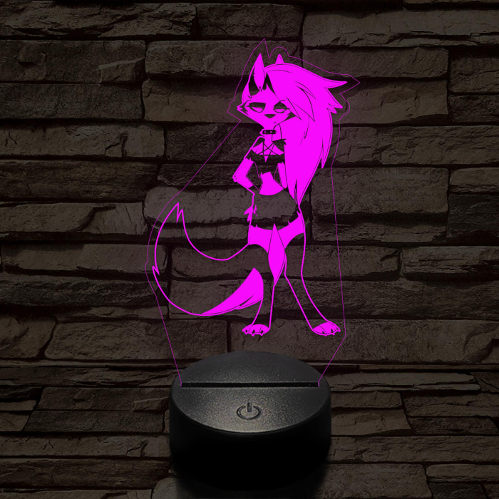 Helluva Boss flegma Loona  7 színű 3D led lámpa