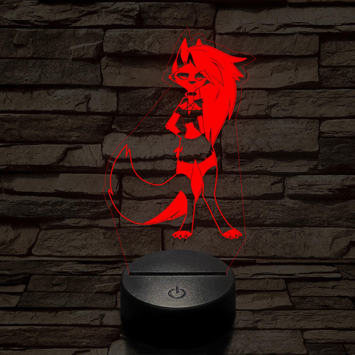 Helluva Boss flegma Loona  7 színű 3D led lámpa