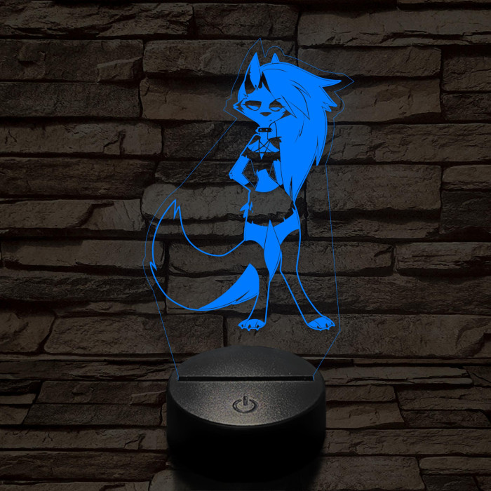 Helluva Boss flegma Loona  7 színű 3D led lámpa