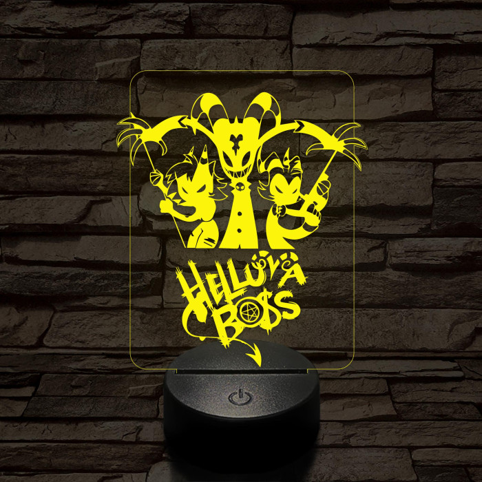 Helluva Boss csapat logó 7 színű 3D led lámpa