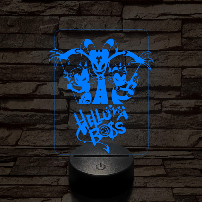 Helluva Boss csapat logó 7 színű 3D led lámpa