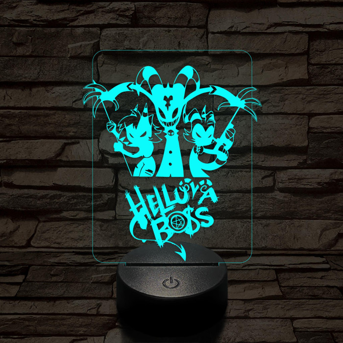 Helluva Boss csapat logó 7 színű 3D led lámpa