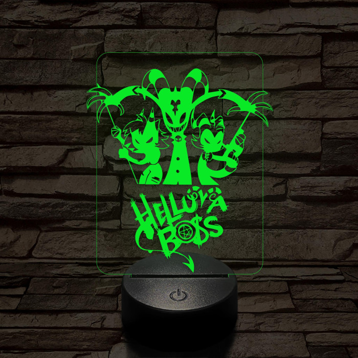 Helluva Boss csapat logó 7 színű 3D led lámpa