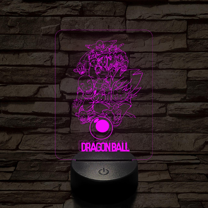 Dragon Ball csapat 7 színű 3D led lámpa