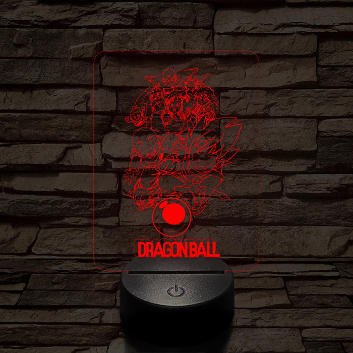 Dragon Ball csapat 7 színű 3D led lámpa