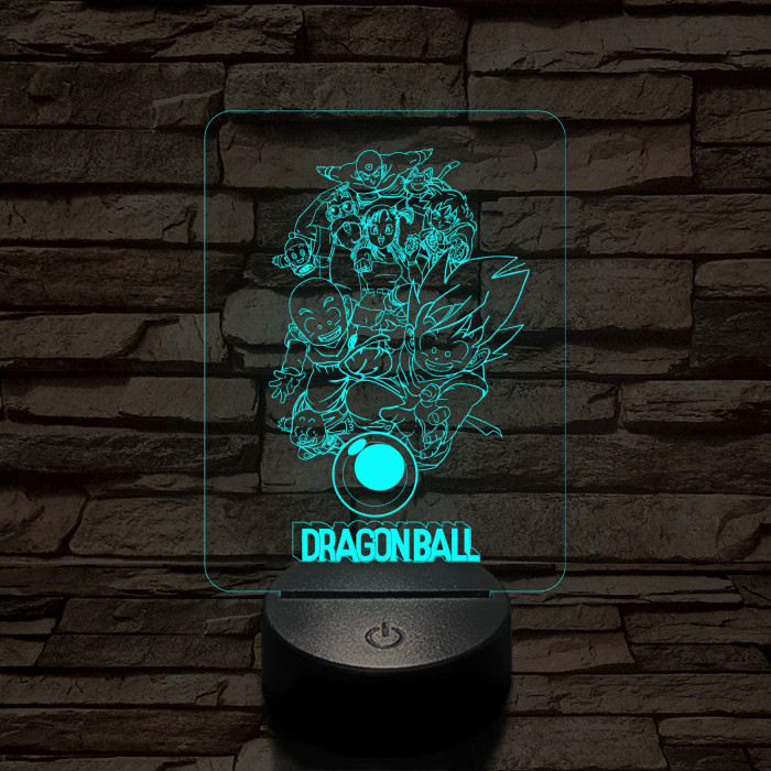 Dragon Ball csapat 7 színű 3D led lámpa