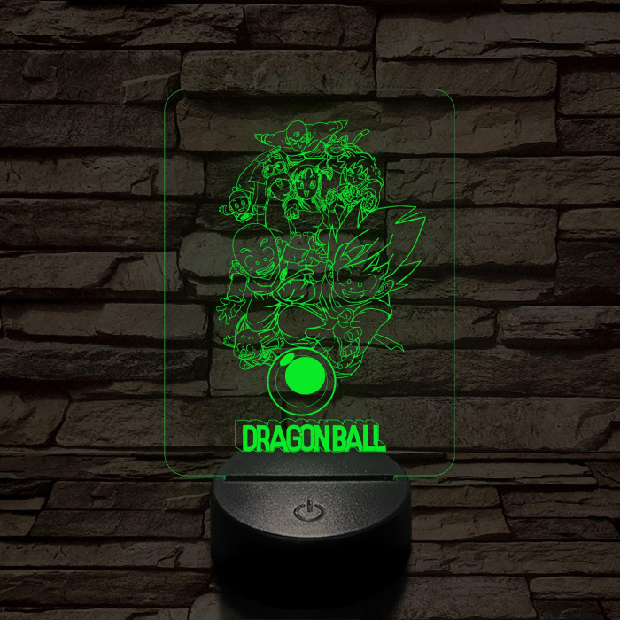 Dragon Ball csapat 7 színű 3D led lámpa