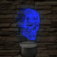 Terminátor T-800 koponya 7 színű  3D led lámpa