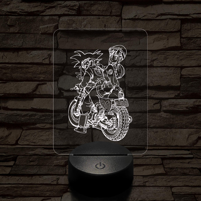 Songoku motoron 7 színű 3D led lámpa