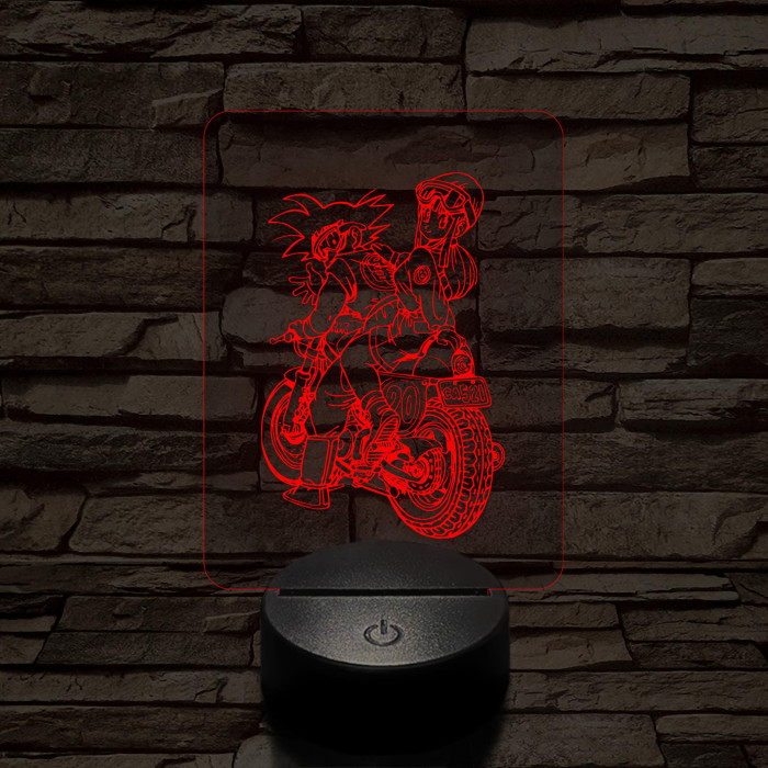 Songoku motoron 7 színű 3D led lámpa