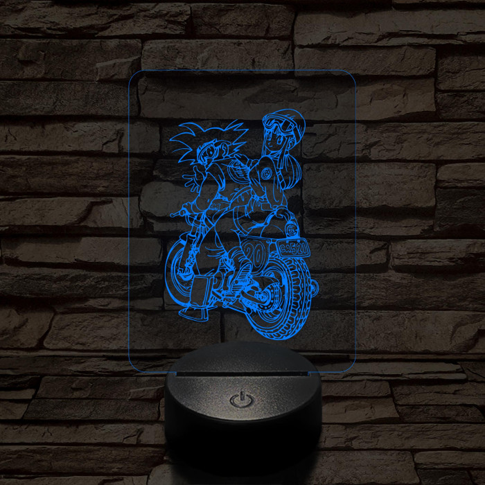 Songoku motoron 7 színű 3D led lámpa