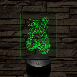 Songoku motoron 7 színű 3D led lámpa