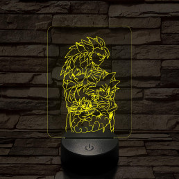 Songoku átalakulás 7 színű 3D led lámpa