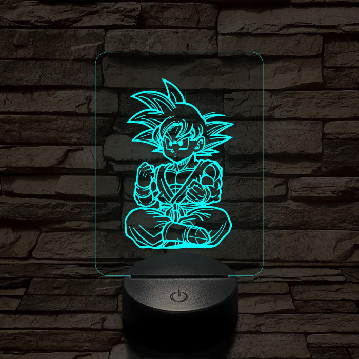 Songoku elszánt 7 színű 3D led lámpa