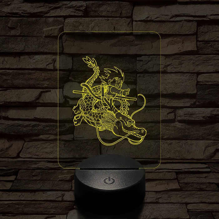 Songoku Shenron hátán 7 színű 3D led lámpa