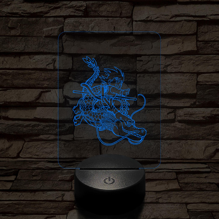 Songoku Shenron hátán 7 színű 3D led lámpa