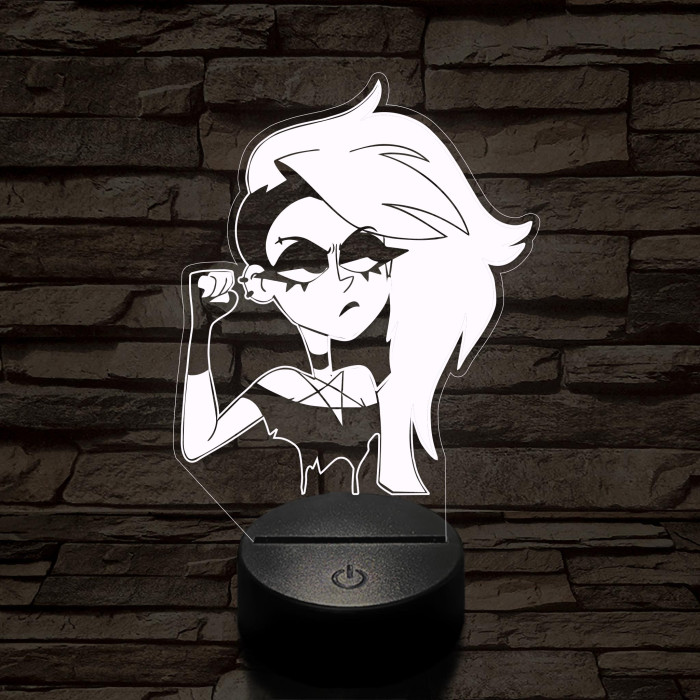 Helluva Boss  Loona emberi formában 7 színű 3D led lámpa