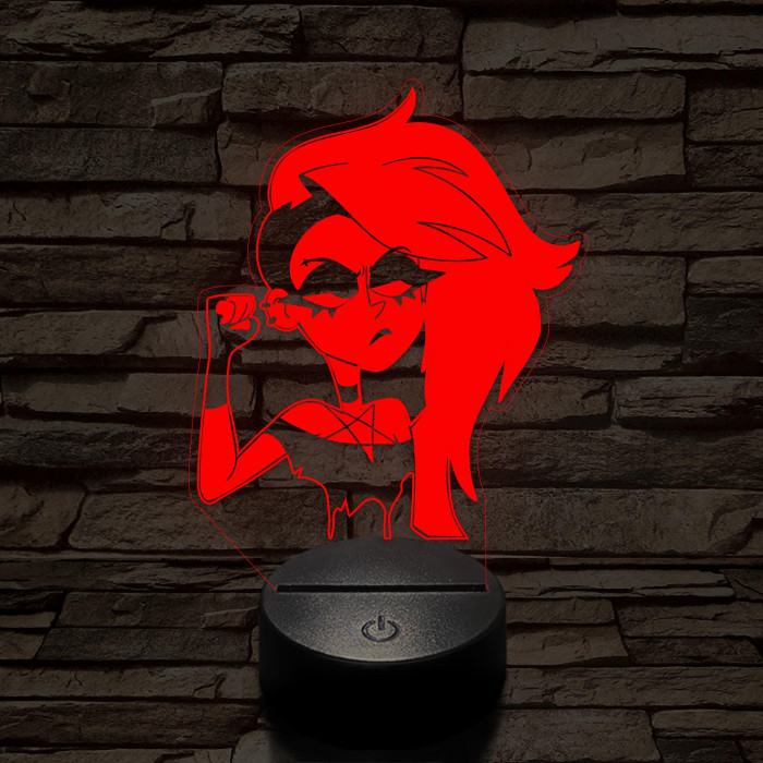 Helluva Boss  Loona emberi formában 7 színű 3D led lámpa