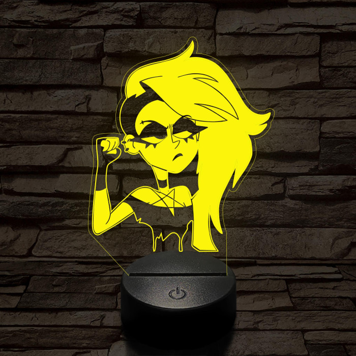 Helluva Boss  Loona emberi formában 7 színű 3D led lámpa