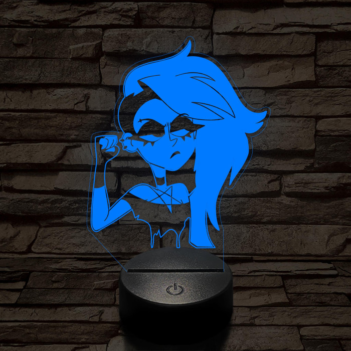 Helluva Boss  Loona emberi formában 7 színű 3D led lámpa